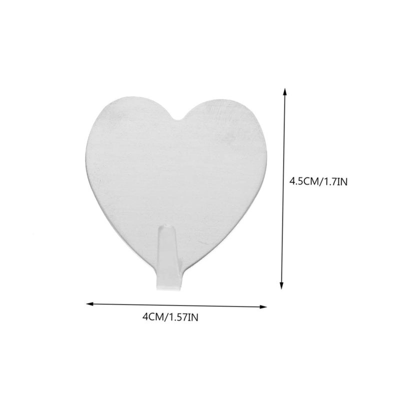 Stainless Steel Heart Shaped Adhesive Hooks 20Pcs Strong Bathroom Wall Decor Set - Image 4