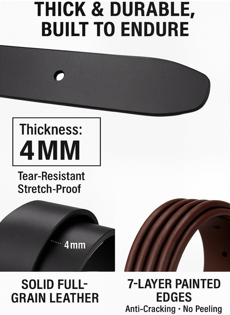 Generic Mens Belt Men's PU Leather Pin Buckle Waist Strap Belt - Fashionable, Adjustable, Durable, and Comfortable Waist Belt for Casual & Formal Wear, Everyday Use, and Outdoor Activities Black  - Image 3