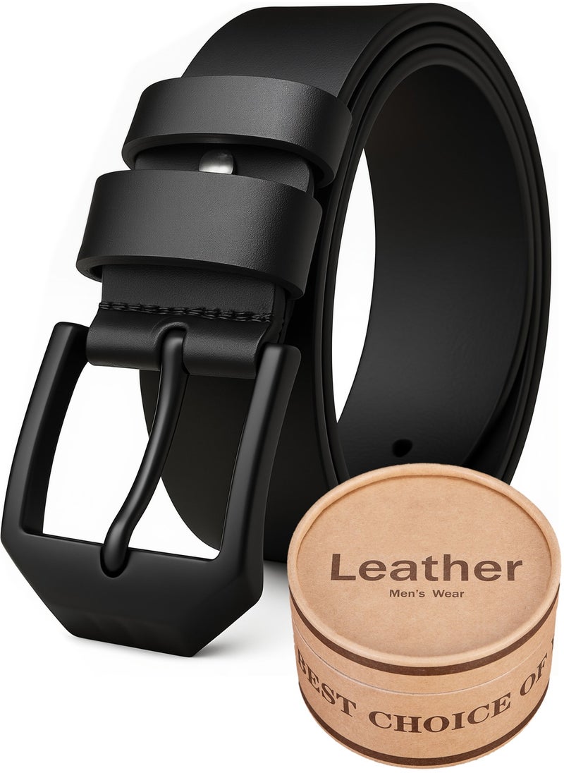 Generic Mens Belt Men's PU Leather Pin Buckle Waist Strap Belt - Fashionable, Adjustable, Durable, and Comfortable Waist Belt for Casual & Formal Wear, Everyday Use, and Outdoor Activities Black  - Image 1