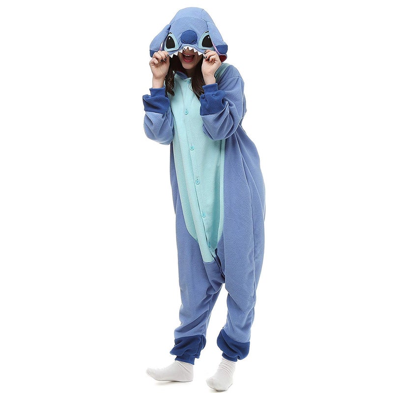 DEAGUI Unisex-Adult Animal Onesies Pajamas Halloween Costume Cosplay Funny Christmas Party Wear Daily Carton Outfit Blue - Image 2