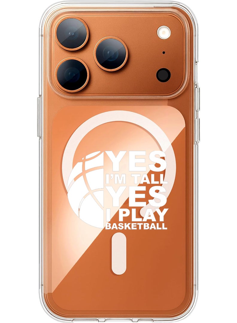 Theodor Magnetic Case for Apple iPhone 17 Pro Compatible with MagSafe Wireless Charging, Shockproof Phone Bumper Cover - Basketball White - Image 1