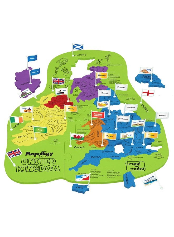 إيماجيميك قطع ألغاز على شكل مقاطعة من Imagimake Mapology المملكة المتحدة - لعبة تعليمية للأولاد والبنات فوق سن 5 سنوات - Image 1