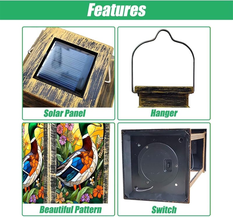 لون 5 فانوس شمسي 13 5 بوصة أشكال هندسية إضاءة معلقة مقاومة للماء للخارج للحديقة الفناء التخييم - Image 4