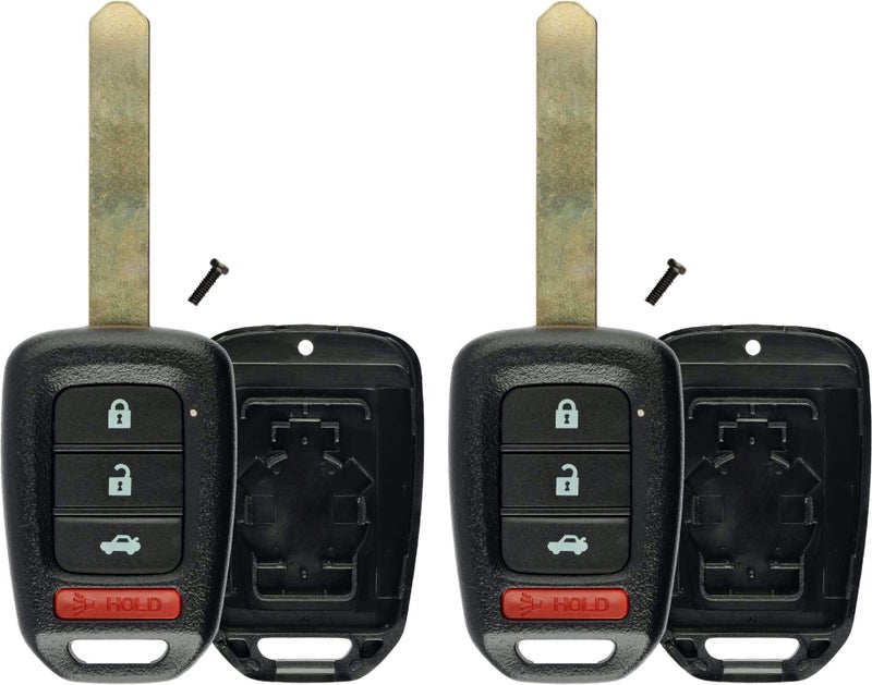 KeylessOption Keyless Entry Remote Uncut Key Case Fob Shell Cover Replacement (Pack of 2) - Image 1