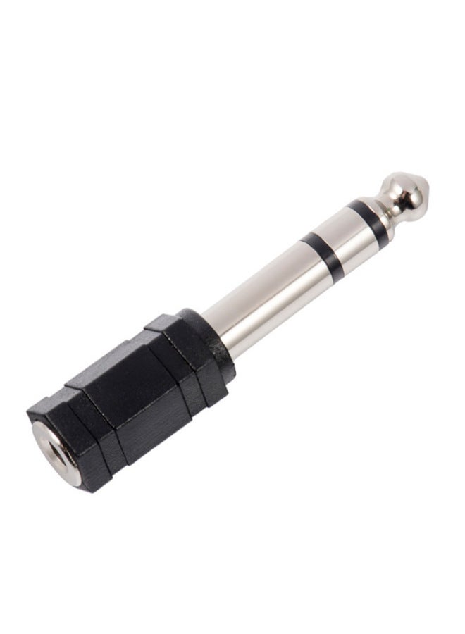 3.5mm To 6.35 Audio Mono Male 6.5mm To 3.5 Female Electric Piano Microphone Headset Adapter-Color:6.5 Male To 3.5 Female Dual Channel Black  - Image 1