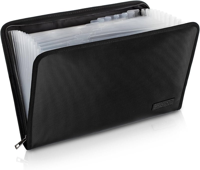 ENGPOW Fireproof File Folder Fireproof Fire and Water Resistant Money Document Bag with A4 Size 13 Pockets Zipper Closure Non-Itchy Silicone Coated Portable Filing Organizer Pouch(14.3" x 9.8") - Image 1