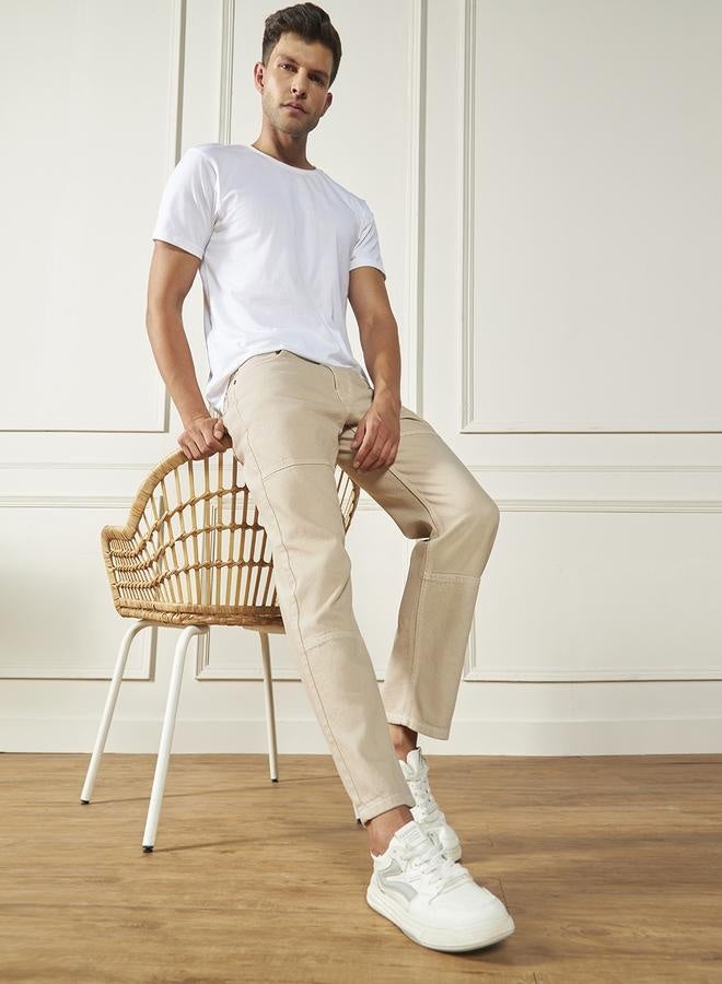 Dennis Lingo Men’s Ecru Relaxed Fit Jeans  - Image 1