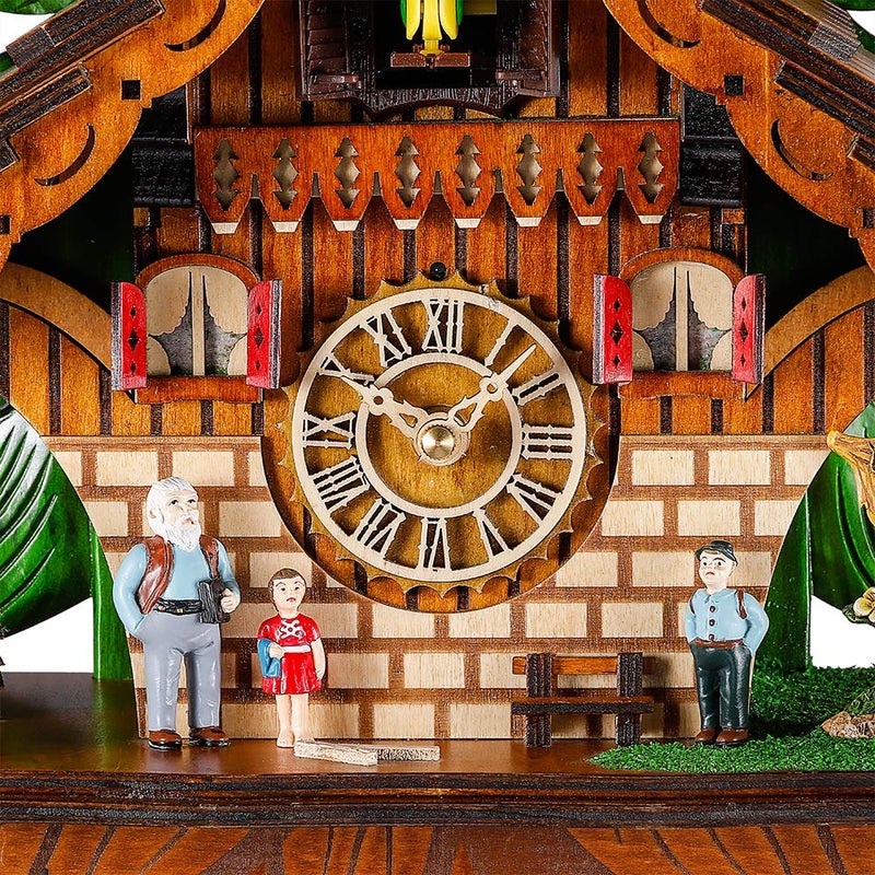 Kintrot Cuckoo Clock Traditional Chalet Black Forest House Clock Handcrafted Wooden Wall Pendulum Quartz Clock - Image 4