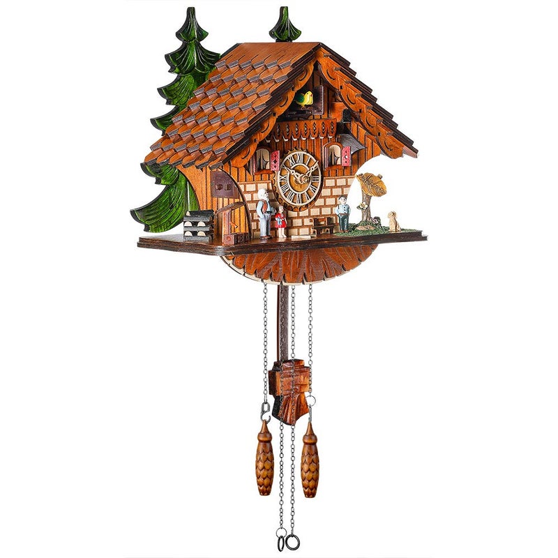 Kintrot Cuckoo Clock Traditional Chalet Black Forest House Clock Handcrafted Wooden Wall Pendulum Quartz Clock - Image 2