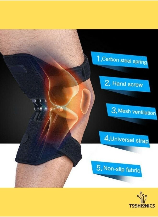 Rebound Knee Joint Support Pad Spring Brace Pair