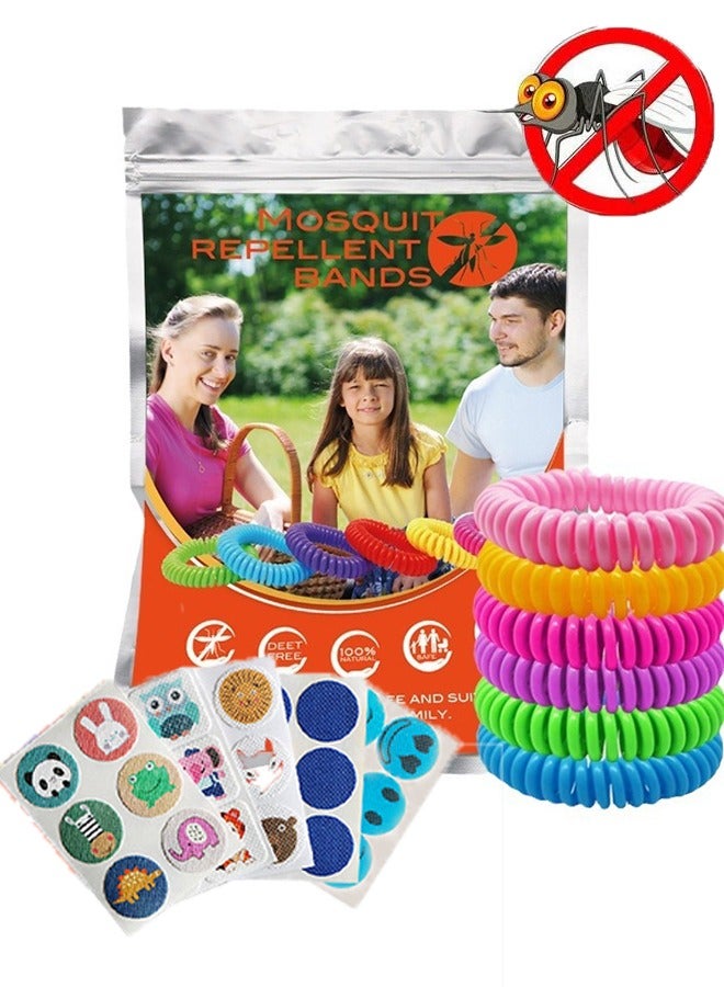 Generic 10 Pack Mosquito Repellent Bracelets and 30PCS Mosquito Repellent Stickers,   Repellent Bracelets for Kids and Adults,Stretchy for Hiking and Camping  - Image 1