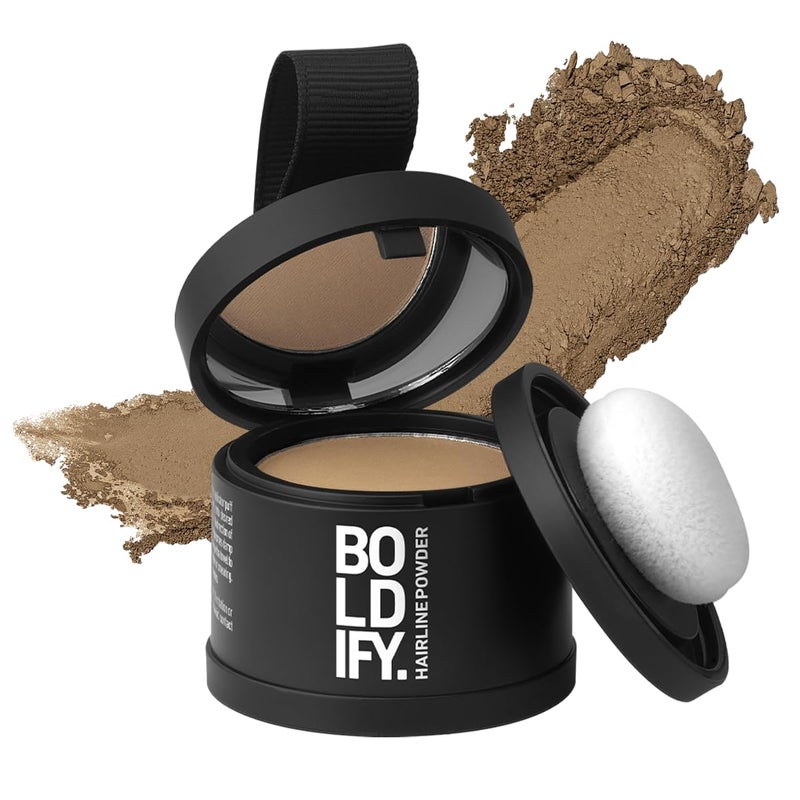 BOLDIFY Hairline Powder - Root Touch Up Hair Color for Gray Coverage - Bald Spot Concealing Hair Powder for Women & Men - 24-Hour Stain-Proof - Dark Blonde - Image 1