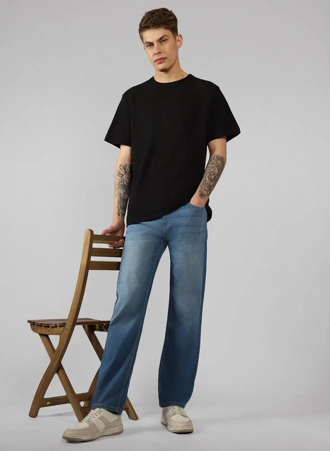 Dennis Lingo Dennis Lingo Mid Rise Straight Fit Faded Jeans