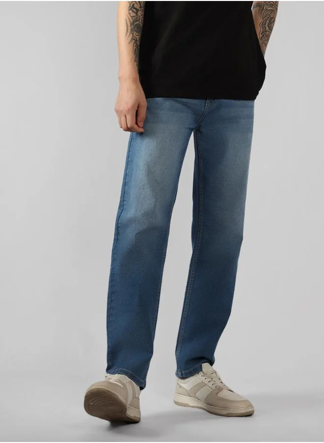 دينيس لينغو Dennis Lingo Mid Rise Straight Fit Faded Jeans