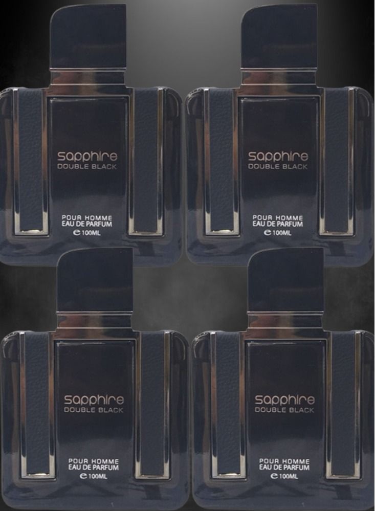 Sapphire 4 Pieces Sapphire Perfume Double Black For Men 100ml EDP - Image 1