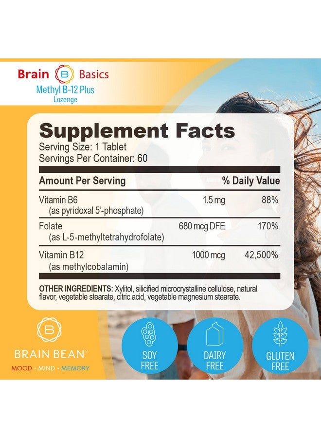 Brain-Bean Extra Strength Methyl B-12 & Methyl Folate - 60 Chewable Tablets, Orange Citrus Flavor - High Potency Bioactive B-12 Vitamin & B9 Folate Supplement for Energy, Brain, Heart & Nerve Support - Image 4