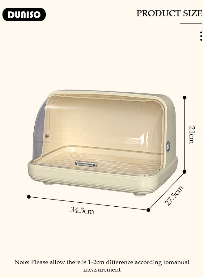 DUNISO Baby Bottle Drying Rack, Vertical Baby Bottle Storage with Anti-dust Cover, Tableware Drying Rack with Pull-Out Drain Board, Portable Kitchen Cabinet Organizer with Haft, Cup Storage Box for Home Kitchen - Image 4