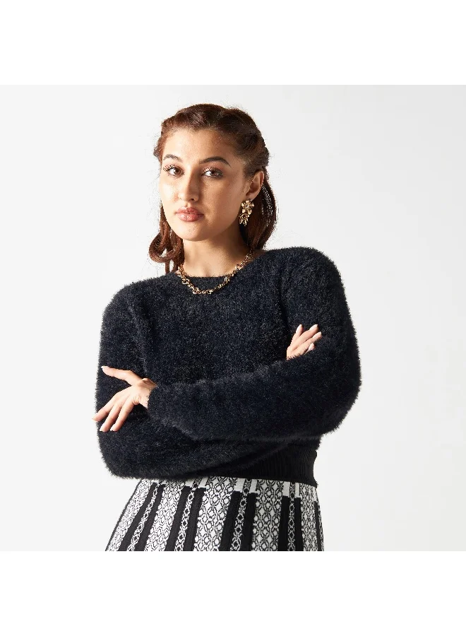 2Xtremz 2Xtremz Textured Sweater with Crew Neck and Long Sleeves