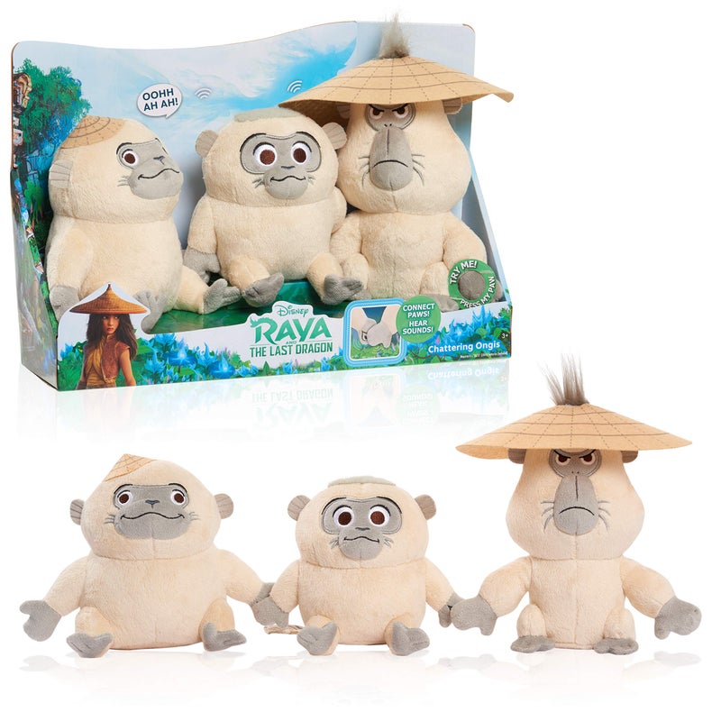 Just Play Disney Raya and the Last Dragon Chattering Ongis Plush 3piece set connecting stuffed animals with sound Officially Licensed Kids Toys for Ages 3 Up by Just Play - Image 2