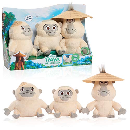 Just Play Disney Raya and the Last Dragon Chattering Ongis Plush 3piece set connecting stuffed animals with sound Officially Licensed Kids Toys for Ages 3 Up by Just Play - Image 1