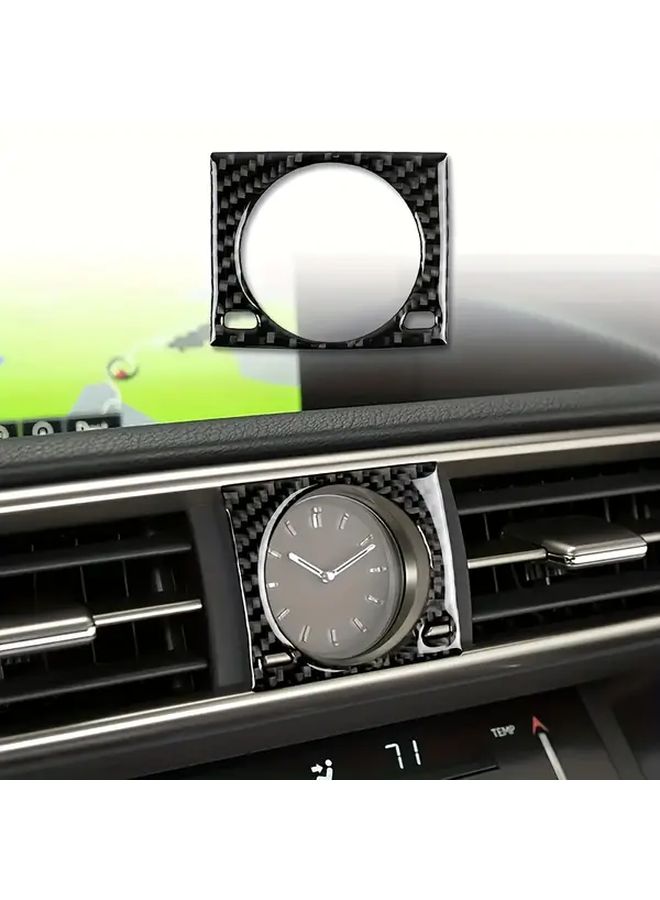 1pc Carbon Fiber Solid Color Luxury Car Clock Insert Cover Fit For Lexus IS250 200 350 2013 2014 2015 2016 2017 2018 2019 2020 Interior Decoration Accessory - Image 1