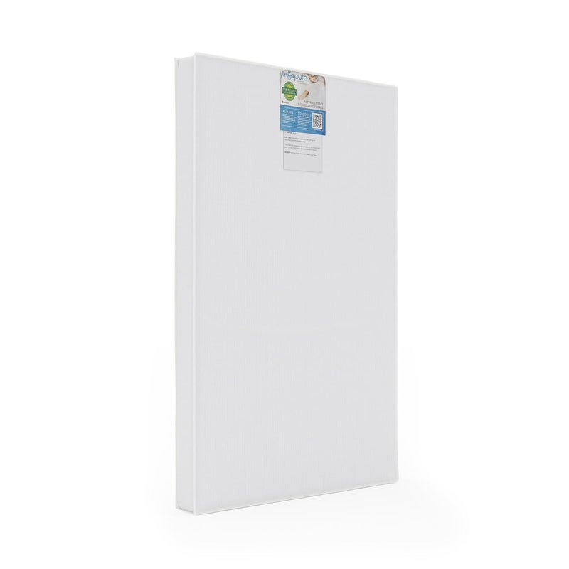 Foundations Infapure Foam Baby Crib Mattress Size 3 Durable Vinyl Cover Easy to Clean Portable Mini Crib Mattress for Compact Folding Cribs Breathable Baby Mattresses for Hotels White - Image 1