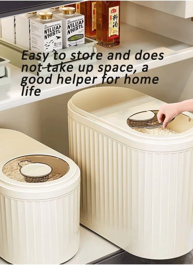 6/16KG Rice Container, Large Grain Container Storage with Lid Measuring Cylinder Moisture Proof Household Cereal Dispenser Bucket for Kitchen Soybean Corn