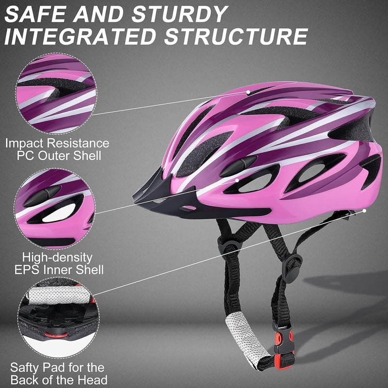 Zacro Adult Bike Helmet Lightweight for Men Women Comfort with Pads&Visor, Certified Bicycle Helmet for Adults Youth Mountain Road Biker - Image 3