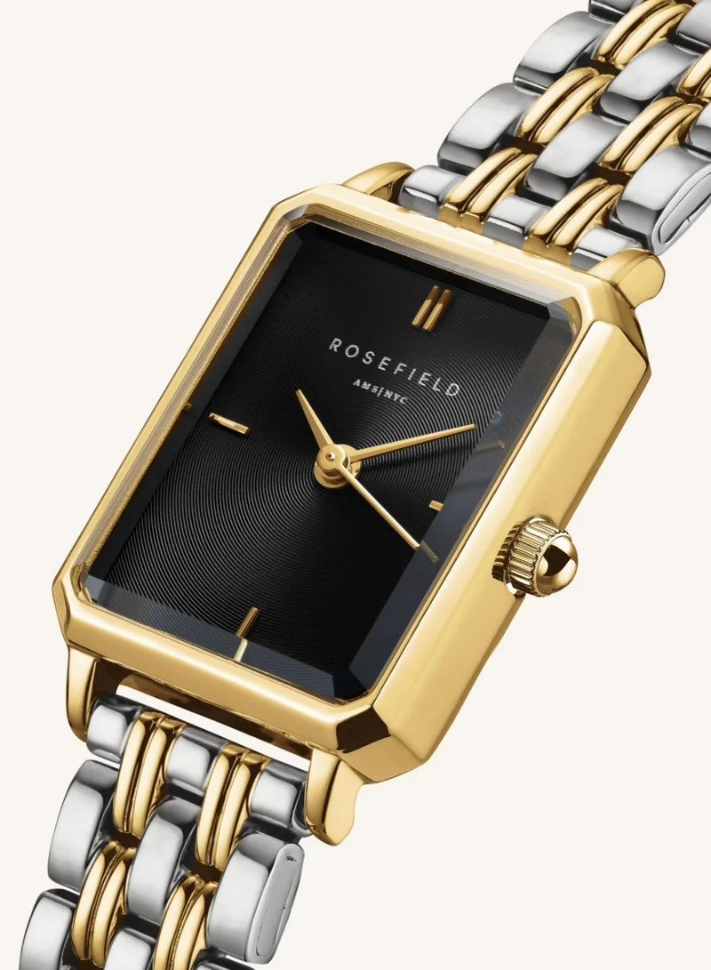 Rosefield  Women's Octagon XS Analogue Watch, Black Sunray Dial, Two-Tone Steel Bracelet for Women | Best Price UAE