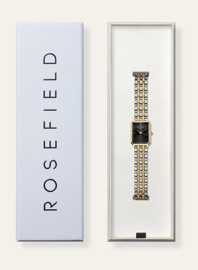 Rosefield  Women's Octagon XS Analogue Watch, Black Sunray Dial, Two-Tone Steel Bracelet for Women | Best Price UAE