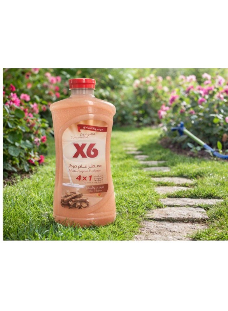 X6 Concentrated Multi-Purpose Freshener & Floor Cleaner – Oud & Saffron Scent Scent – 4-in-1 Action for Deep Cleaning, Disinfecting, and Long-Lasting Fragrance - Image 4