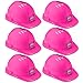 Cutecrop 6 Pcs Construction Hats Plastic Hard Hat Construction Worker Hat Helmet for Girl Boy Engineer Building Theme Party Pink - Image 3
