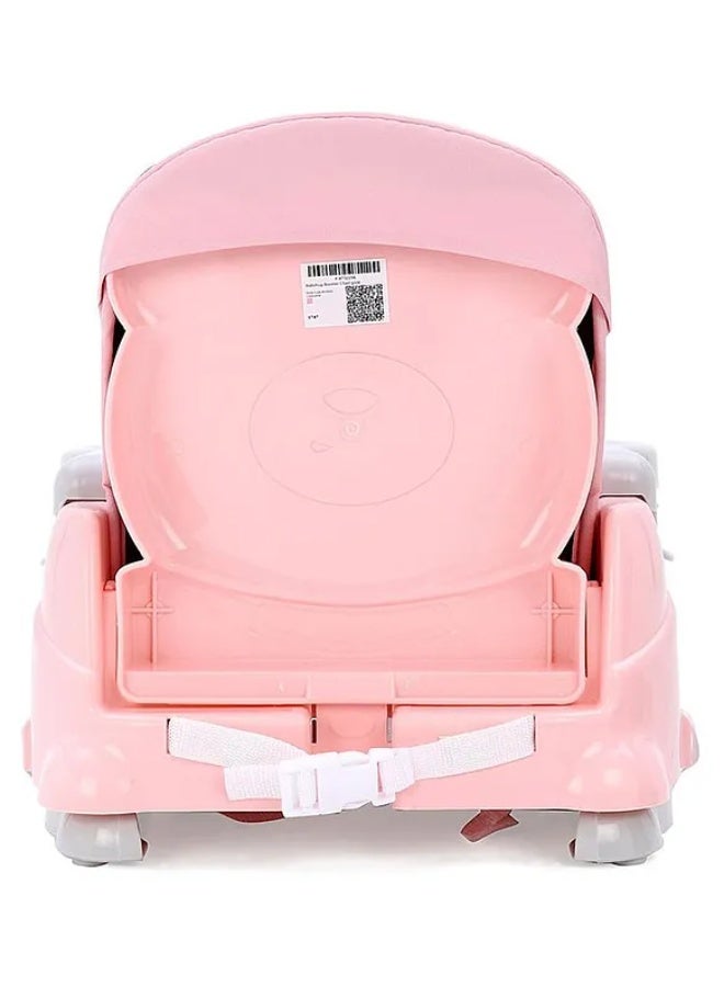 البدر كرسي إطعام أرضي للأطفال كرسي طعام للأطفال 2 في 1 مع صينية طعام قابلة للإزالة قابل للطي ارتفاع قابل للتعديل قاعدة قوية مستقرة تصميم مريح مصنوع من بلاستيك متين آمن للأطفال بألوان مبهجة مناسب من عمر 4 أشهر حتى 5 سنوات , وردي - Image 3