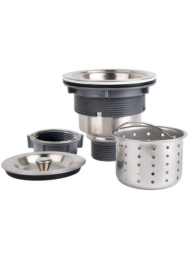 KONE 3-1/2 Inch Sink Drain Assembly Kit, Removable Deep Sink Strainer Basket with Sink Stopper/Sealing Lid for Home, Kitchen, Stainless Steel - Image 1