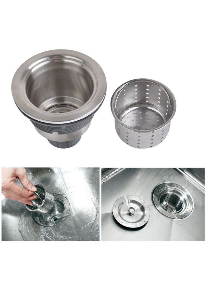 KONE 3-1/2 Inch Sink Drain Assembly Kit, Removable Deep Sink Strainer Basket with Sink Stopper/Sealing Lid for Home, Kitchen, Stainless Steel - Image 4