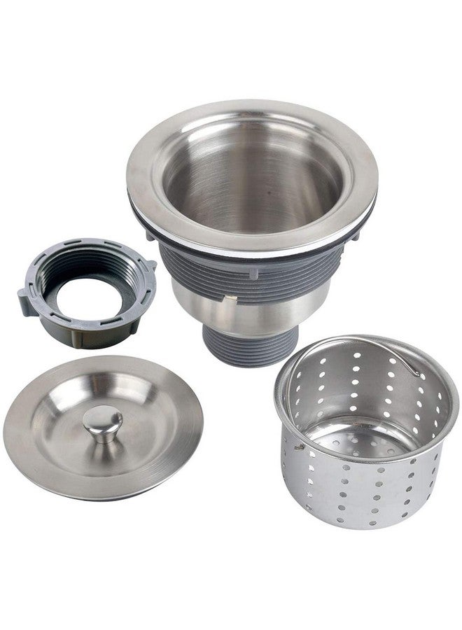 KONE 3-1/2 Inch Sink Drain Assembly Kit, Removable Deep Sink Strainer Basket with Sink Stopper/Sealing Lid for Home, Kitchen, Stainless Steel - Image 2
