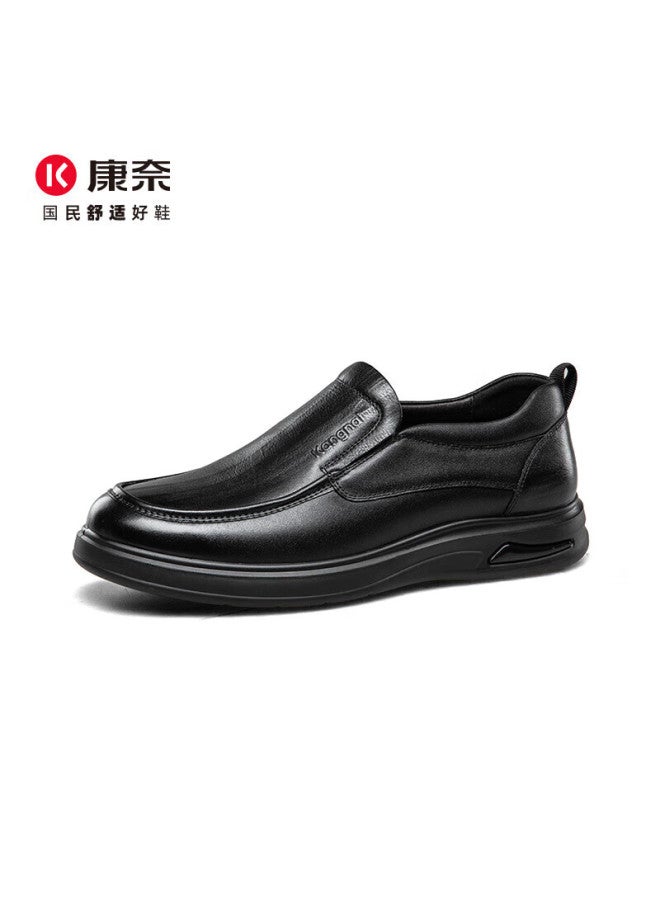 Connell Kangnai Men's Shoes, Business Casual Leather Shoes, Men's Youth Top-grain Cowhide Low-top Shoes, Style For 2025, Black, Size 44 - Image 2