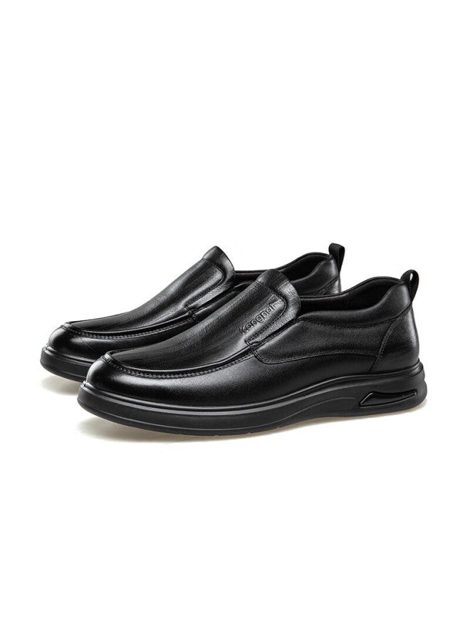 Connell Kangnai Men's Shoes, Business Casual Leather Shoes, Men's Youth Top-grain Cowhide Low-top Shoes, Style For 2025, Black, Size 44 - Image 3