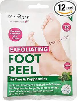 Derma V10 Exfoliating Foot Peel with tea tree peppermint 500 g pack of 12 FOOTPEELTTREEPMINT