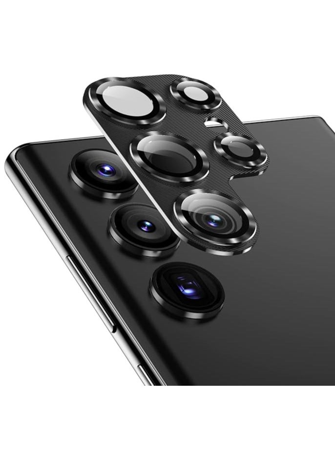 Generic For Samsung Galaxy S24 Ultra Camera Lens Protector,[Full Protection] HD Tempered Glass Screen Protector with Alloy Metal Ring Camera Cover Accessories for Galaxy S24 Ultra 6.8 Inch.(Black)  - Image 1