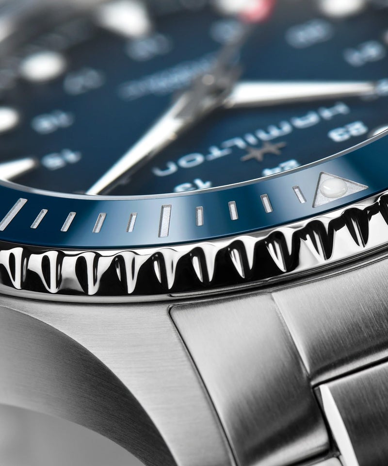 Hamilton Watch Khaki Navy Scuba Auto | Swiss Made | 43mm Stainless Steel Case | Blue Dial Analog Watch | Silver Stainless Steel Bracelet (Model: H82505140) - Image 3