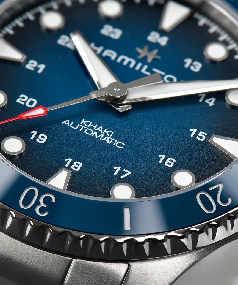 Hamilton Watch Khaki Navy Scuba Auto | Swiss Made | 43mm Stainless Steel Case | Blue Dial Analog Watch | Silver Stainless Steel Bracelet (Model: H82505140) - Image 2
