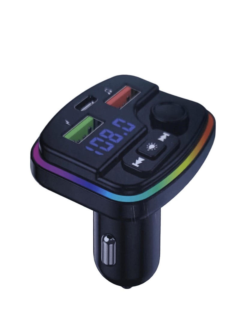 مشغل MP3 للسيارة QC3.0 بقوة 18وات مع بلوتوث وراديو FM ومكبر صوت وشاحن USB