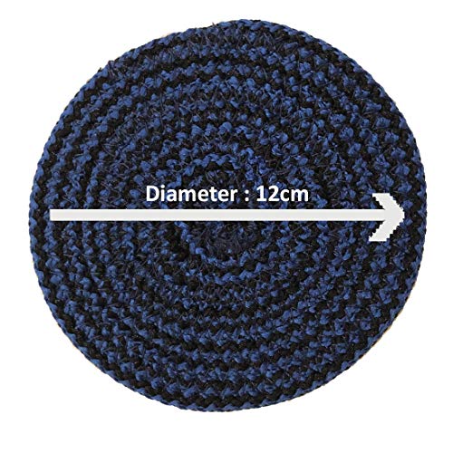 ST SAPROSE ® Polypropylene Round Coaster Set (Pack of 6) Machine Washable Absorbent Size: 5 inch Diameter (Blue-Black Melange) - Image 5
