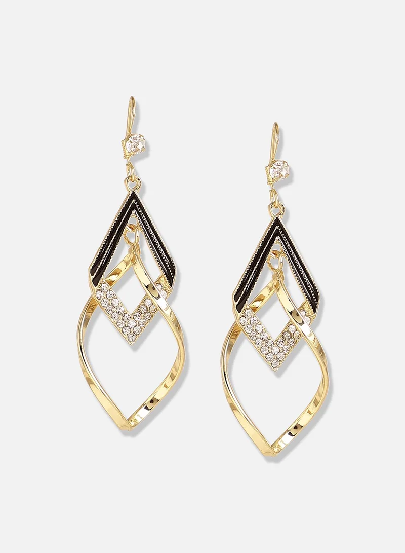 سوهي مطلية بالذهب مصمم حجر عارضة انخفاض القرط