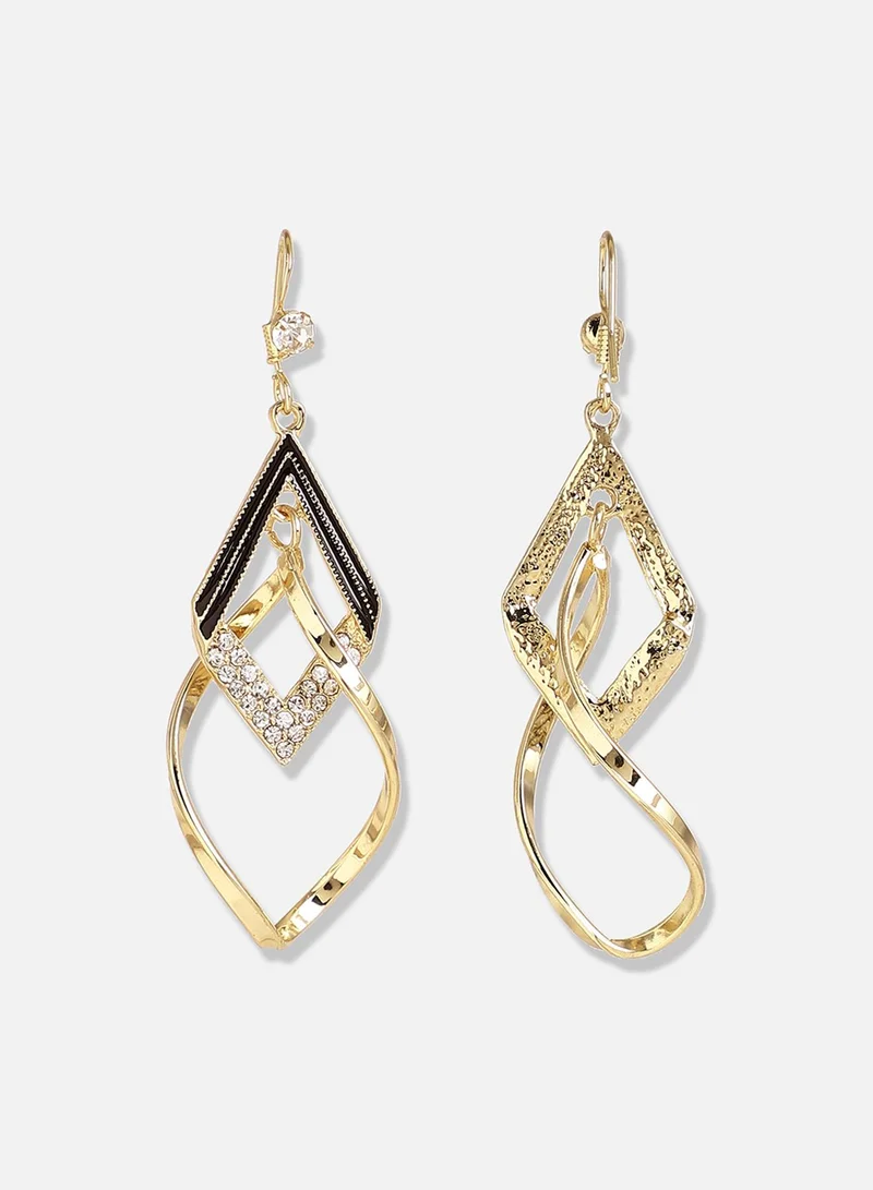 سوهي مطلية بالذهب مصمم حجر عارضة انخفاض القرط