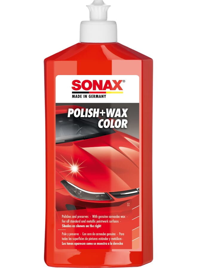 sonax Polish+Wax Color red Content: 500 ml Art. No.: 296400