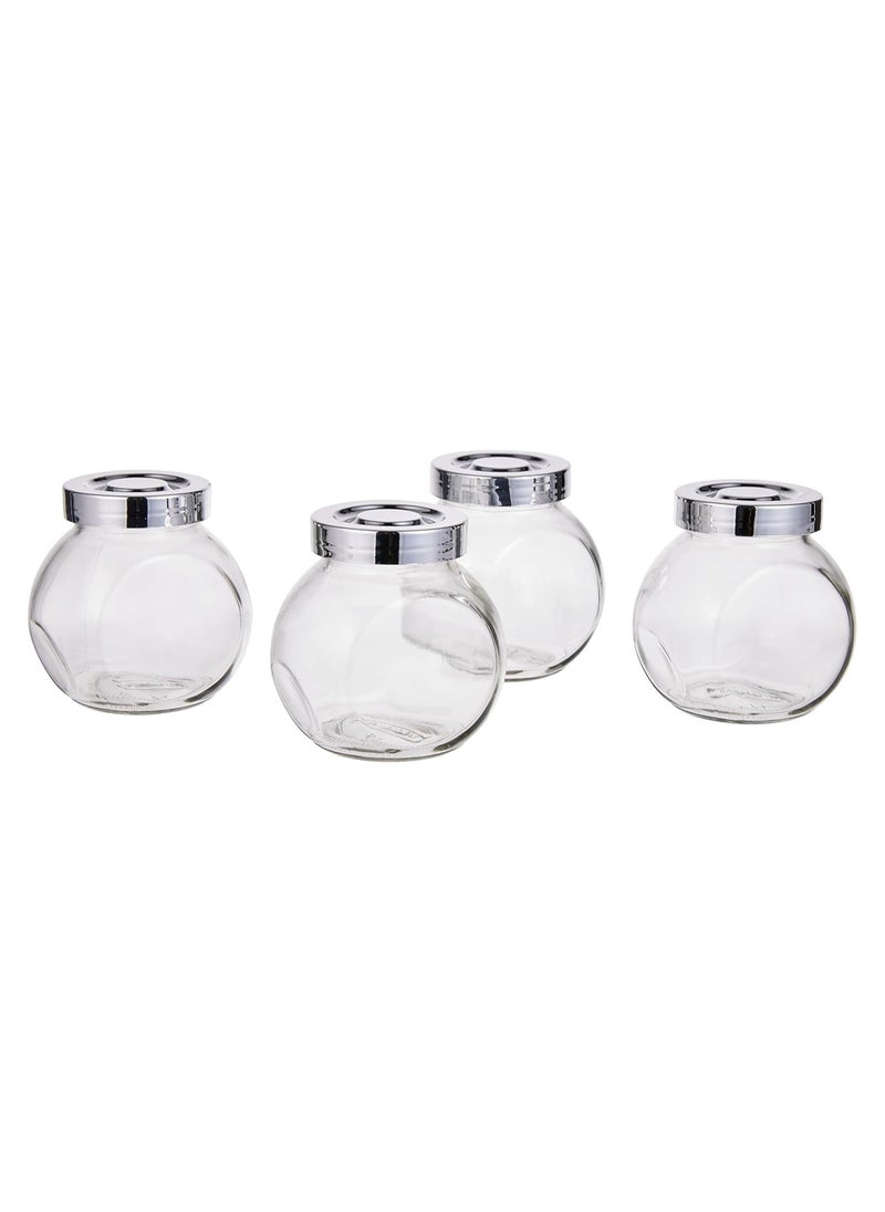 QSHOP - A set of glass jars for storing spices, pickles and dried fruits, set of 4 pieces - Image 1