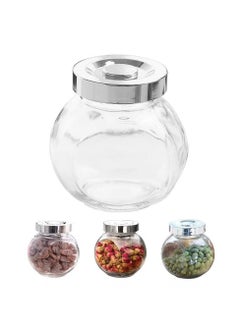 QSHOP A set of glass jars for storing spices, pickles and dried fruits, set of 4 pieces  - Image 1