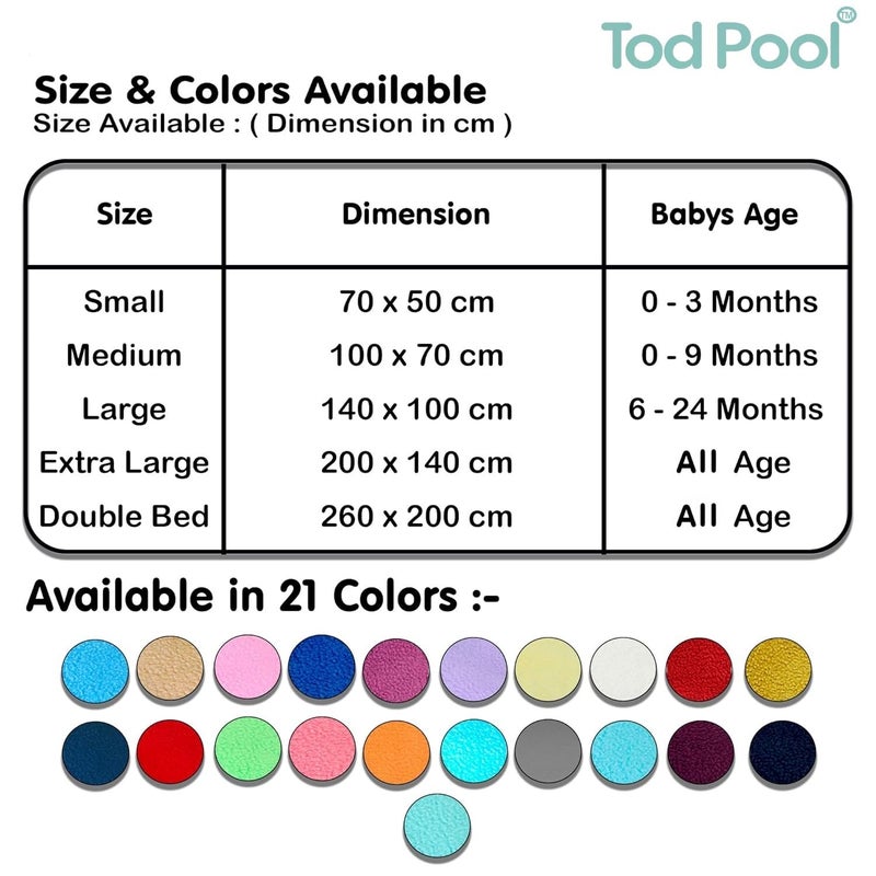 Tod PooL Breathable Bed Protector | Anti-Piling Fleece Extra Absorbent Washable | Waterproof Quick Dry Sheet | Bed Protector Sheet for Kids and Adults (3, Voilet, Medium (70x100cm)) - Image 5